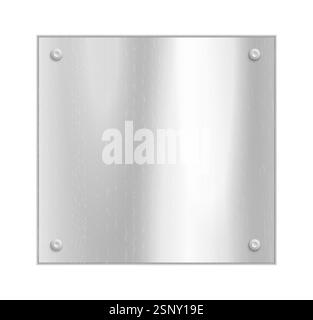 Vergoldete Platte. Metallplaque-Mockup. Goldener Rahmen. Vektor-Messingrechteck Stock Vektor