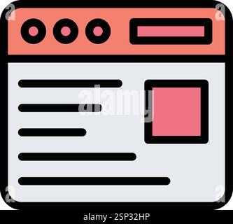 Website-Content-Vektor-Symbol-Design-Illustration Stock Vektor