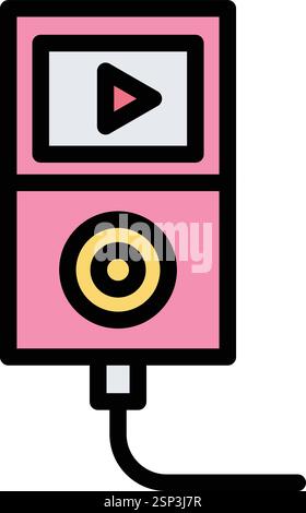 Musik-Player-Vektor-Symbol-Design-Illustration Stock Vektor