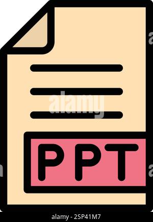 Illustration zum Design des PPT-Vektorsymbols Stock Vektor