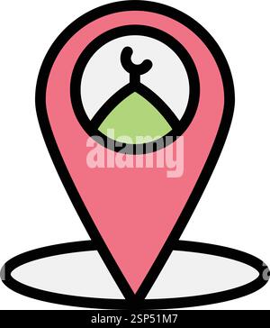 Lage der Moschee Vektorsymbol Konstruktionsabbildung Stock Vektor