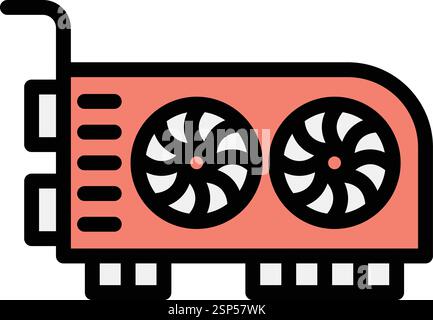 Grafikkarten-Vektor-Symbol-Design-Illustration Stock Vektor