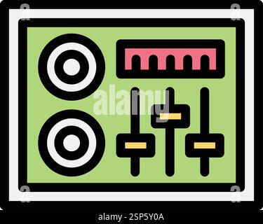 Dj Mixer Vektor Symbol Design Illustration Stock Vektor