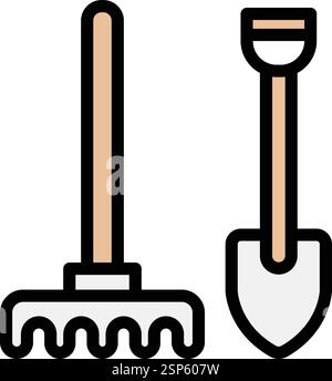 Gartenwerkzeuge Vektor-Symbol Design-Illustration Stock Vektor