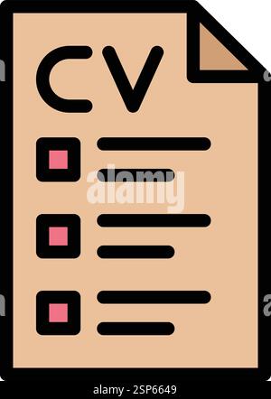 Cv-Vektor-Symbol Konstruktionsabbildung Stock Vektor