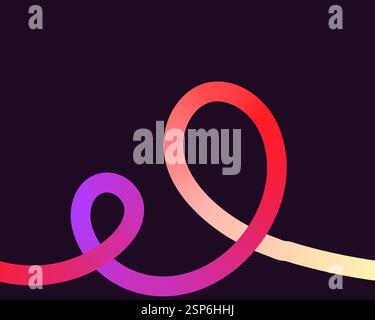 Helle, neonfarbene Formen mit glatten Kurven und Schleifen. Lebendige Farben übergehen durch nahtlose Verläufe und mischen Farbtöne wie Rosa, Blau, Grün, A Stock Vektor