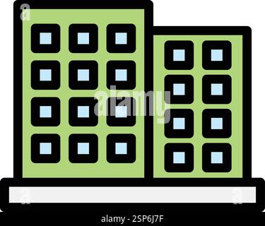 Bürogebäude Vektor-Symbol Design-Illustration Stock Vektor