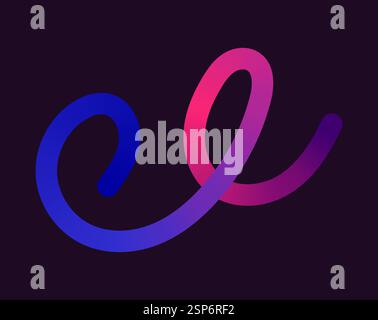 Helle, neonfarbene Formen mit glatten Kurven und Schleifen. Lebendige Farben übergehen durch nahtlose Verläufe und mischen Farbtöne wie Rosa, Blau, Grün, A Stock Vektor