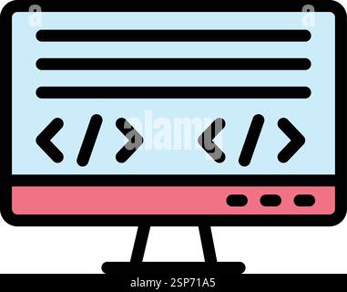Codierungssprache Vektorsymbol Konstruktionsabbildung Stock Vektor