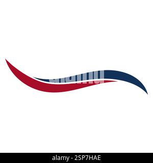Abstraktes Wave-Logo mit roter und blauer Wellenlinie Stock Vektor