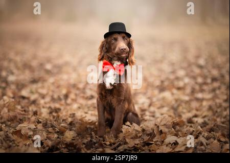 Porträt eines arbeitenden Cocker Spaniel Hundes. Stockfoto