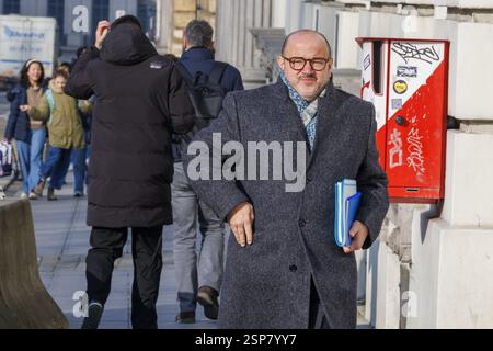 Brüssel, Belgien Februar 2025. Innenminister Bernard Quintin kommt zu einer ministerratssitzung der Bundesregierung am Freitag, den 14. Februar 2025, in Brüssel. BELGA FOTO NICOLAS MAETERLINCK Credit: Belga News Agency/Alamy Live News Stockfoto