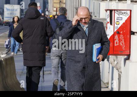 Brüssel, Belgien Februar 2025. Innenminister Bernard Quintin kommt zu einer ministerratssitzung der Bundesregierung am Freitag, den 14. Februar 2025, in Brüssel. BELGA FOTO NICOLAS MAETERLINCK Credit: Belga News Agency/Alamy Live News Stockfoto