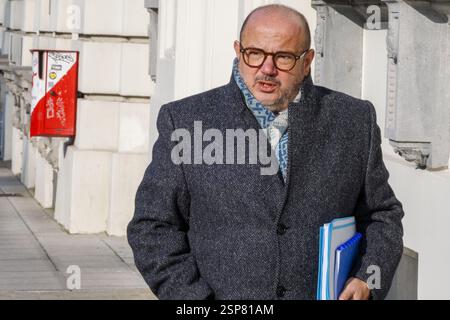 Brüssel, Belgien Februar 2025. Innenminister Bernard Quintin kommt zu einer ministerratssitzung der Bundesregierung am Freitag, den 14. Februar 2025, in Brüssel. BELGA FOTO NICOLAS MAETERLINCK Credit: Belga News Agency/Alamy Live News Stockfoto