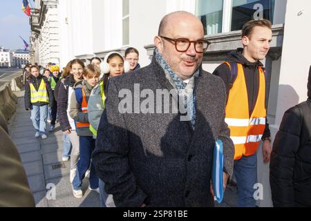 Brüssel, Belgien Februar 2025. Innenminister Bernard Quintin kommt zu einer ministerratssitzung der Bundesregierung am Freitag, den 14. Februar 2025, in Brüssel. BELGA FOTO NICOLAS MAETERLINCK Credit: Belga News Agency/Alamy Live News Stockfoto