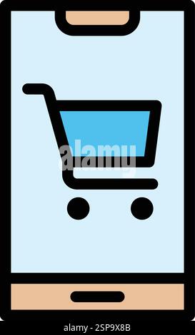 Online-Shopping Vektor-Symbol Design Illustration Stock Vektor