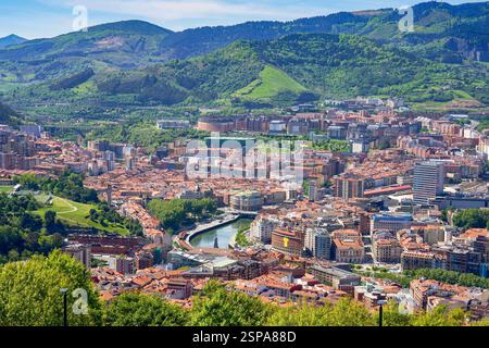 Bilbao Panoramablick auf die Stadt von der Spitze des Artxanda Mount Stockfoto