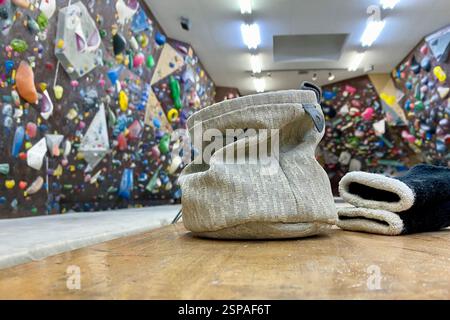Kletterausrüstung, die im Fitnessstudio verwendet werden kann. Stockfoto