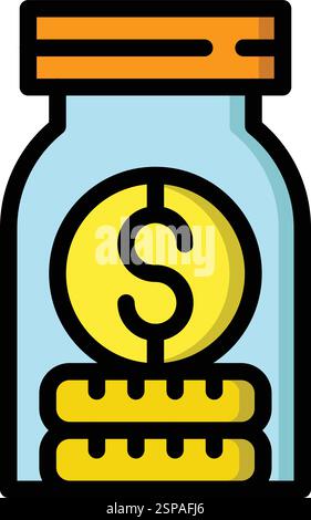 Geldglas Vektor Symbol Design Illustration Stock Vektor
