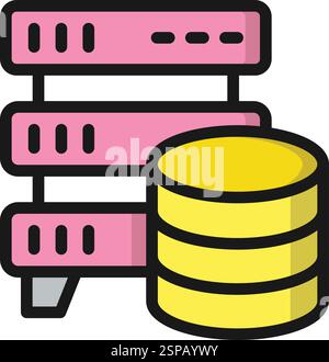 Datenbankspeicher Vektor-Symbol Konstruktionsdarstellung Stock Vektor