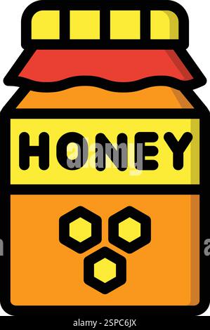 Honigglas Vektor Icon Design Illustration Stock Vektor