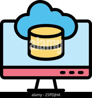 Cloud-Datenbank Vektorsymbol Konstruktionsdarstellung Stock Vektor