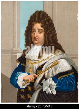Edad Moderna. Luis XIV (1638-1745), rey de Francia, apodado el Rey Sol. Grabado DE 1876. Stockfoto