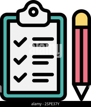 Checkliste Vektorsymbol Konstruktionsabbildung Stock Vektor