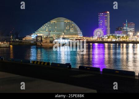 Nachtansicht auf den Kobe Port Tower und Meriken Park, Uferpromenade von Kobe City in der Präfektur Hyogo in Japan am 11. November 2017 Stockfoto