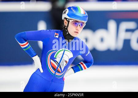 Mailand, Italien. Februar 2025. MAILAND, ITALIEN - 14. FEBRUAR: ELISA Confortola von Italien während des ISU World Tour Final 2024-2025 im Unipol Forum Assago am 14. Februar 2025 in Mailand (Foto: Andre Weening/Orange Pictures) Credit: Orange Pics BV/Alamy Live News Stockfoto