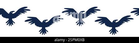 Horizontaler Rand, nahtloses Muster von Magie und Himmel, mit magischen Elementen Symbolen der Hexerei Stock Vektor