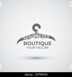 Boutique-Kleiderbügel mit Logo-Design und Icon-Vorlage Stock Vektor