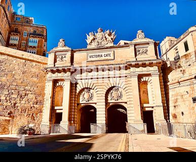 Victoria Gate - ein Stadttor in Valletta, Malta Stockfoto