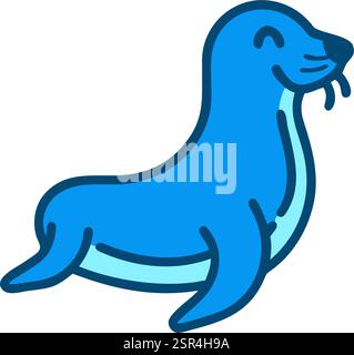 Meerestiere, Seelöwen-Symbol Stock Vektor