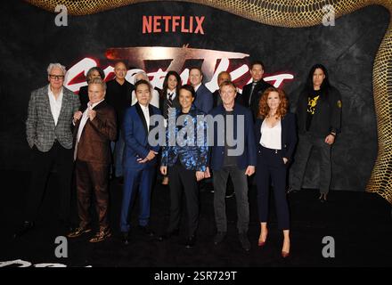 LOS ANGELES, KALIFORNIEN - 12. FEBRUAR: Besetzung und Crew, darunter Nathaniel Oh, Owen Morgan, Khalil Everage, Rayna Vallandingham, Tamlyn Tomita, Patrick Stockfoto