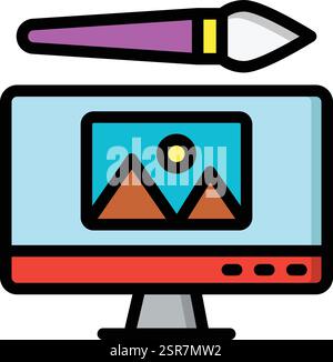 Digital Art Vector Icon Design Illustration Stock Vektor