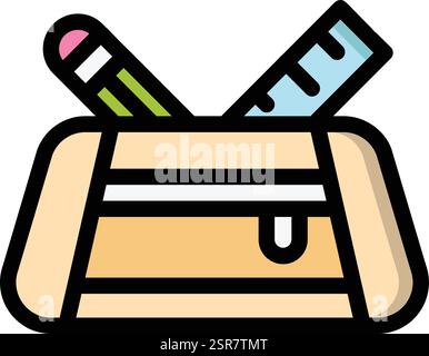 Bleistiftetui Vektor-Symbol Design-Illustration Stock Vektor