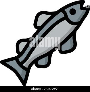 Lachsvektor-Symbol-Design-Illustration Stock Vektor