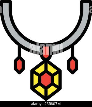 Halskette Vektor Icon Design Illustration Stock Vektor