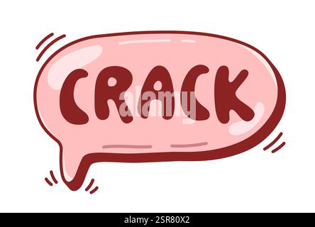 Comics-Sprechblase mit knackigem Text. Vektorfarbe Cartoon Illustration. Stock Vektor