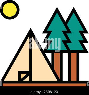 Camp Vector Icon Design Illustration Stock Vektor