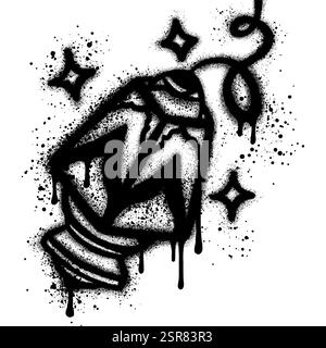 Spray bemalt Graffiti von arabischer Laterne Ornament besprüht. Arabische Laterne Dekoratives Symbol, Vektor-Illustration Stock Vektor