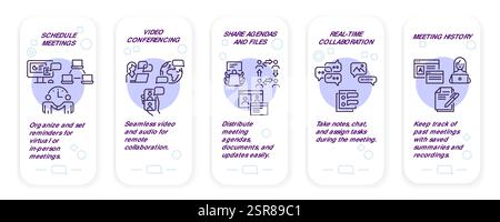 Symbole der Meeting-App Stock Vektor