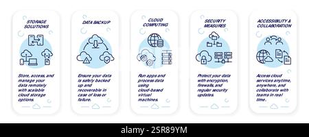 Symbolgruppe Cloud Computing Stock Vektor
