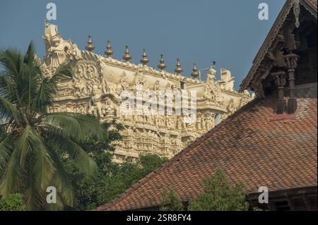 Padmanabhaswamy Temple von kuthiramalika Palace, Trivandrum, Kerala, Indien, Asien Stockfoto
