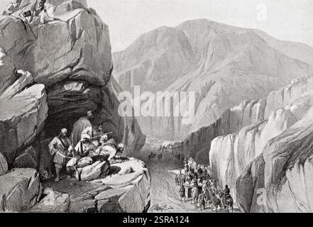 Die britischen Truppen traverse Sir ich Khajur in Bolan Pass im Jahr 1839 Stockfoto