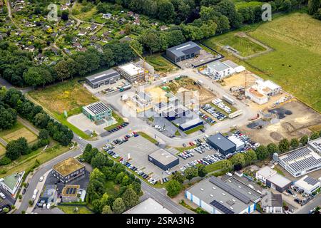 Luftaufnahme, Baustelle im Gewerbegebiet im Pinntal, Kirchhellen, Bottrop, Ruhrgebiet, Nordrhein-Westfalen, Deutschland Stockfoto