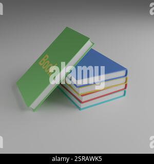 Ein Stapel verschiedenfarbiger Bücher. Stockfoto