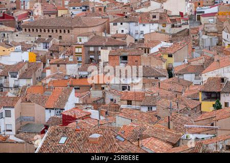 Dächer von Häusern, Arnedo, La Rioja, Spanien, Europa. Stockfoto