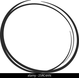 Doppelte kreisförmige Linien, die einen unvollkommenen Kreis bilden, schaffen einen einzigartigen Rahmen für Text- oder Designelemente und verleihen Visual com handgefertigte Authentizität Stock Vektor